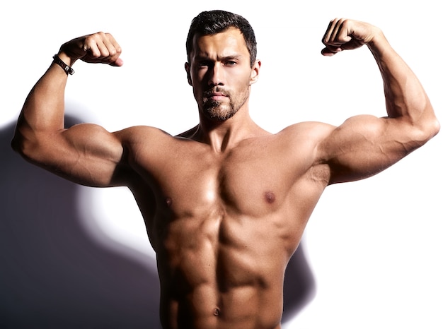 strong man with his arms raised 158538 8457